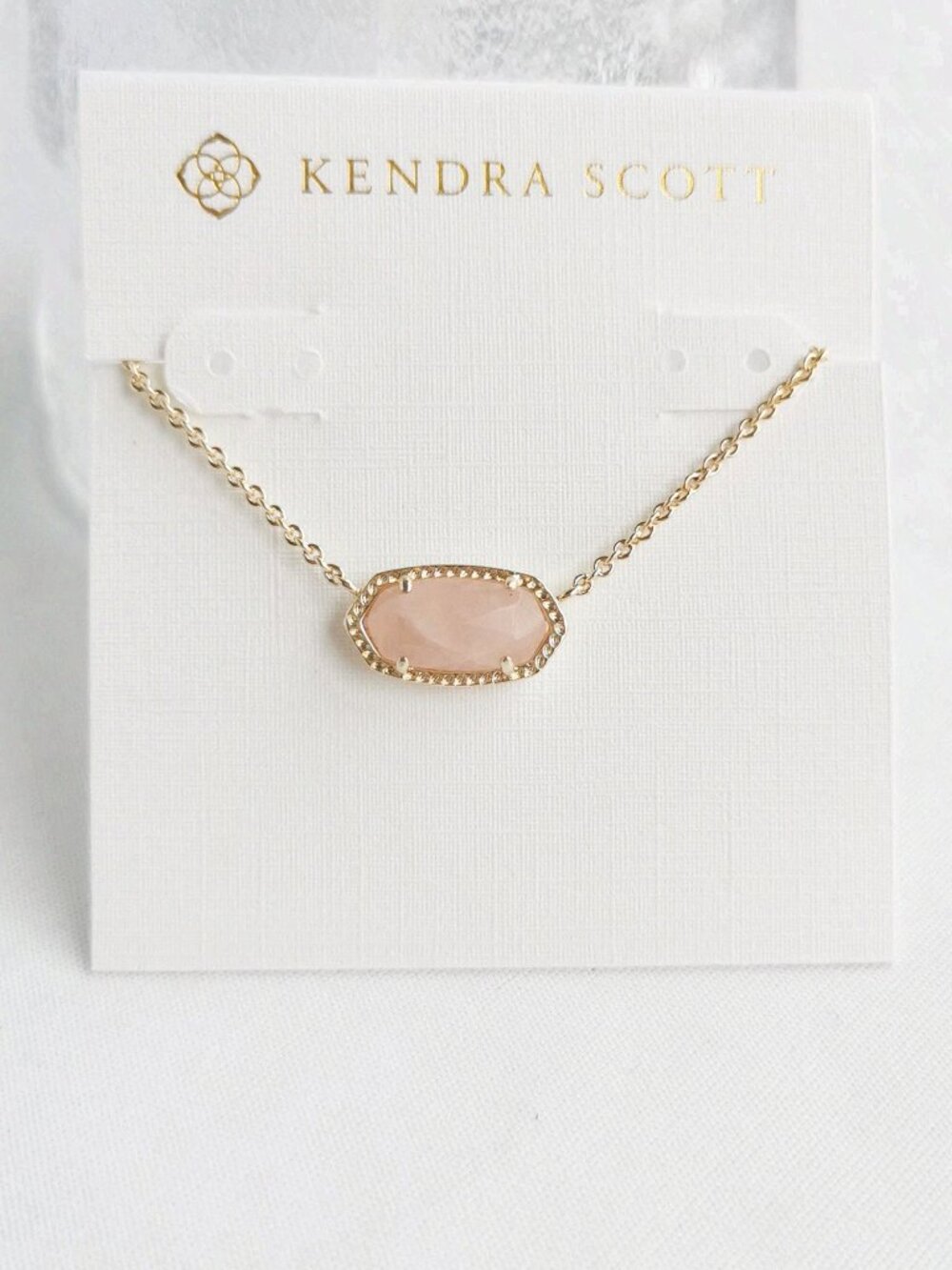 Kendra Scott Elisa Gold Necklace & Rose Quartz